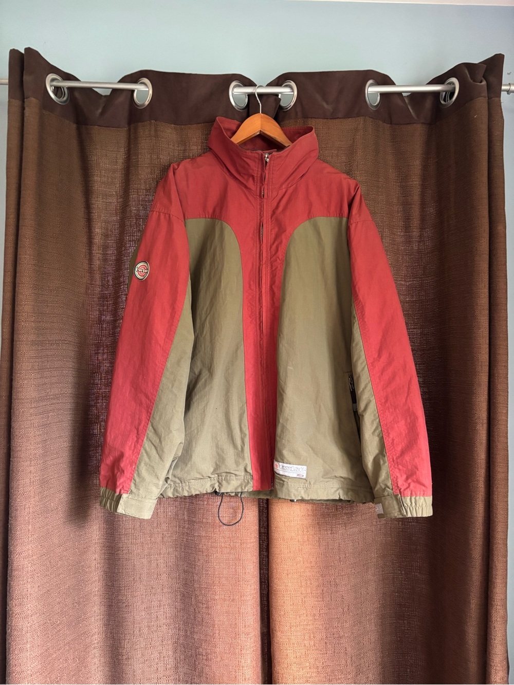 Twist Olive/Burnt Orange Two-Tone Zip Front Ski/Snowboard Jacket